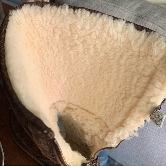 Ugg Knightsbridge Brown Tall Sherpa Lined Zipper Back Boots Sz 8 - Picture 6 of 8